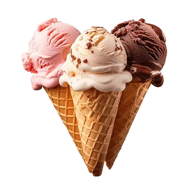 3 flavours of icecream